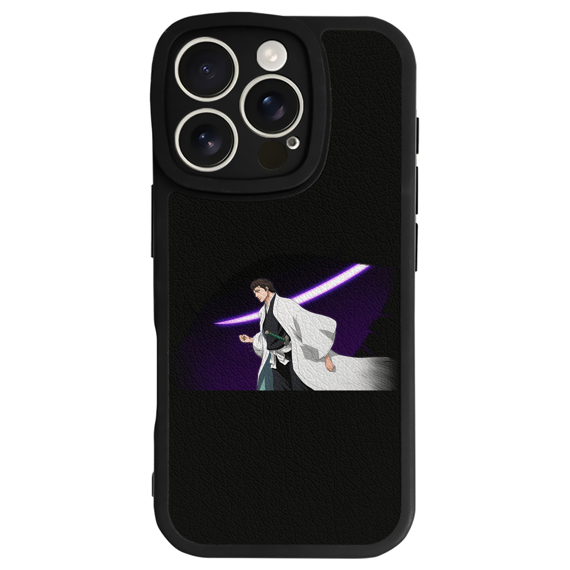 （画像用） ブリーチ 藍染 惣右介（あいぜん そうすけ） BLEACH Aizen Sousuke 【iPhone 16シリーズ対応】シリコンスマホケース（レザー調） 材質：シリコン